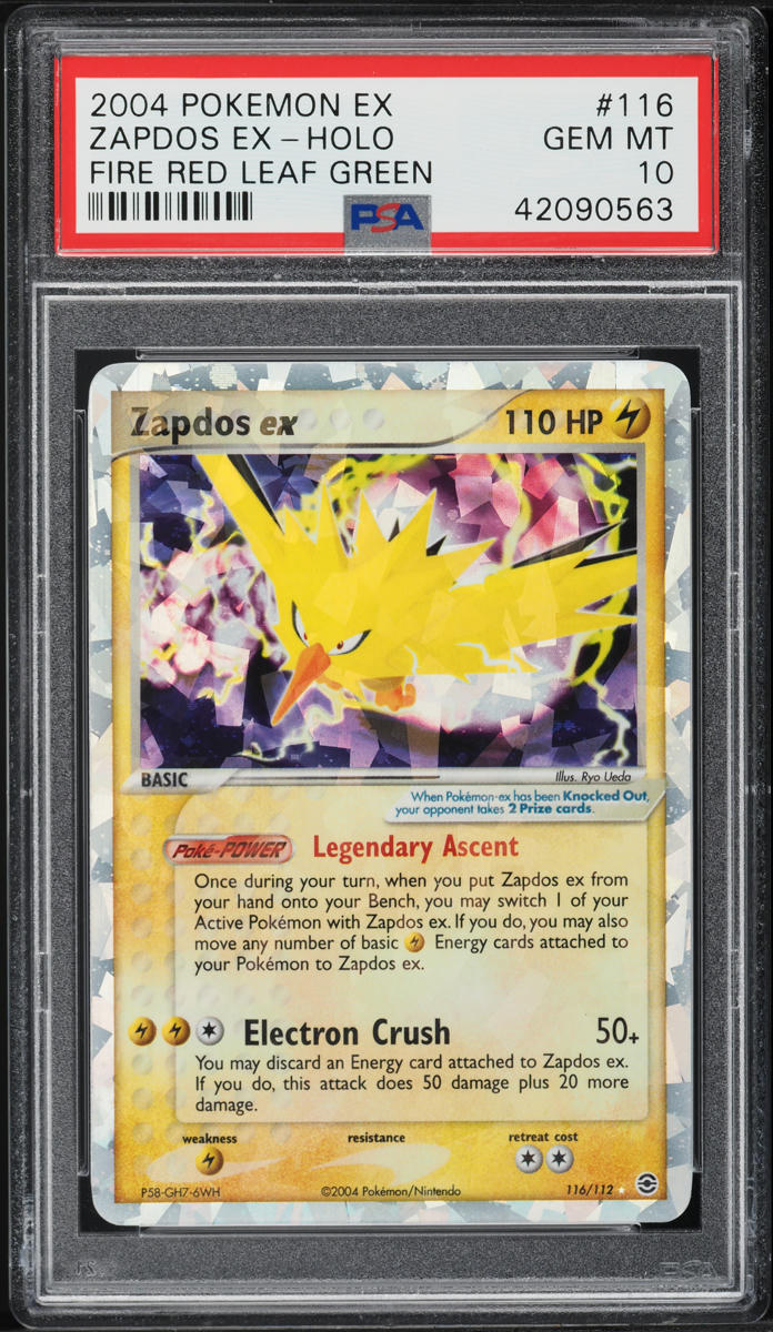 2004 POKEMON EX FIRE RED & LEAF GREEN HOLO ZAPDOS EX #116 PSA 10 GEM MINT