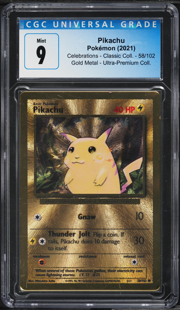 2021 POKEMON SWSH CELEBRATIONS ULTRA PREMIUM COLLECTION PIKACHU #58 CGC 9 MINT