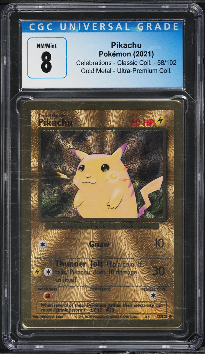 2021 POKEMON SWSH CELEBRATIONS ULTRA PREMIUM COLLECTION PIKACHU #58 CGC 8 NM-MT