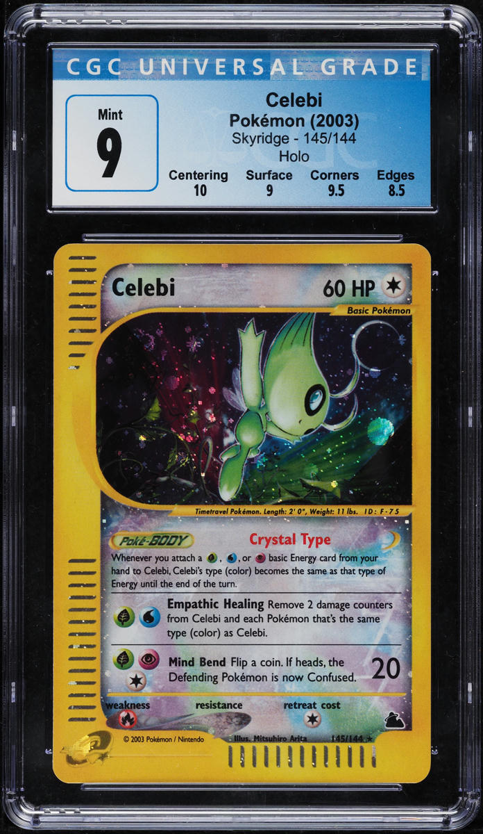 2003 POKEMON SKYRIDGE HOLO CELEBI #145 CGC 9 MINT