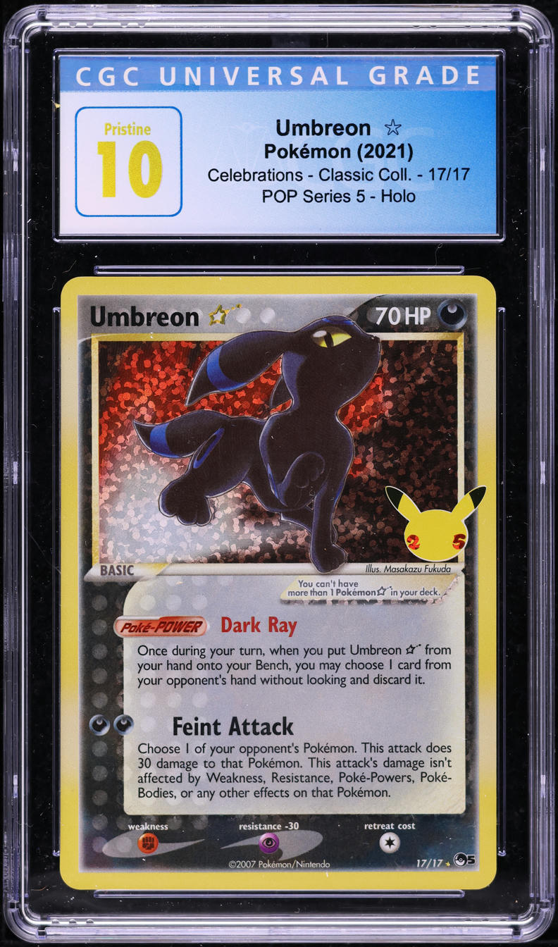 2021 POKEMON SWSH CELEBRATIONS CLASSIC HOLO UMBREON GOLD STAR CGC 10 PRISTINE