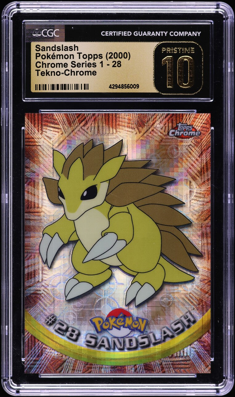 2000 TOPPS CHROME POKEMON SERIES 1 TEKNO SANDSLASH #28 CGC 10 PRISTINE