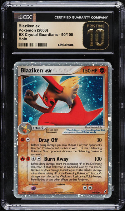 2006 POKEMON EX CRYSTAL GUARDIANS HOLO BLAZIKEN EX #90 CGC 10 PRISTINE