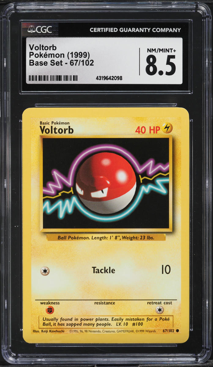 1999 POKEMON BASE SET VOLTORB #67 CGC 8.5 NM-MT+