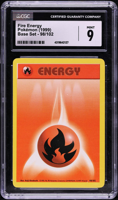 1999 POKEMON BASE SET FIRE ENERGY #98 CGC 9 MINT