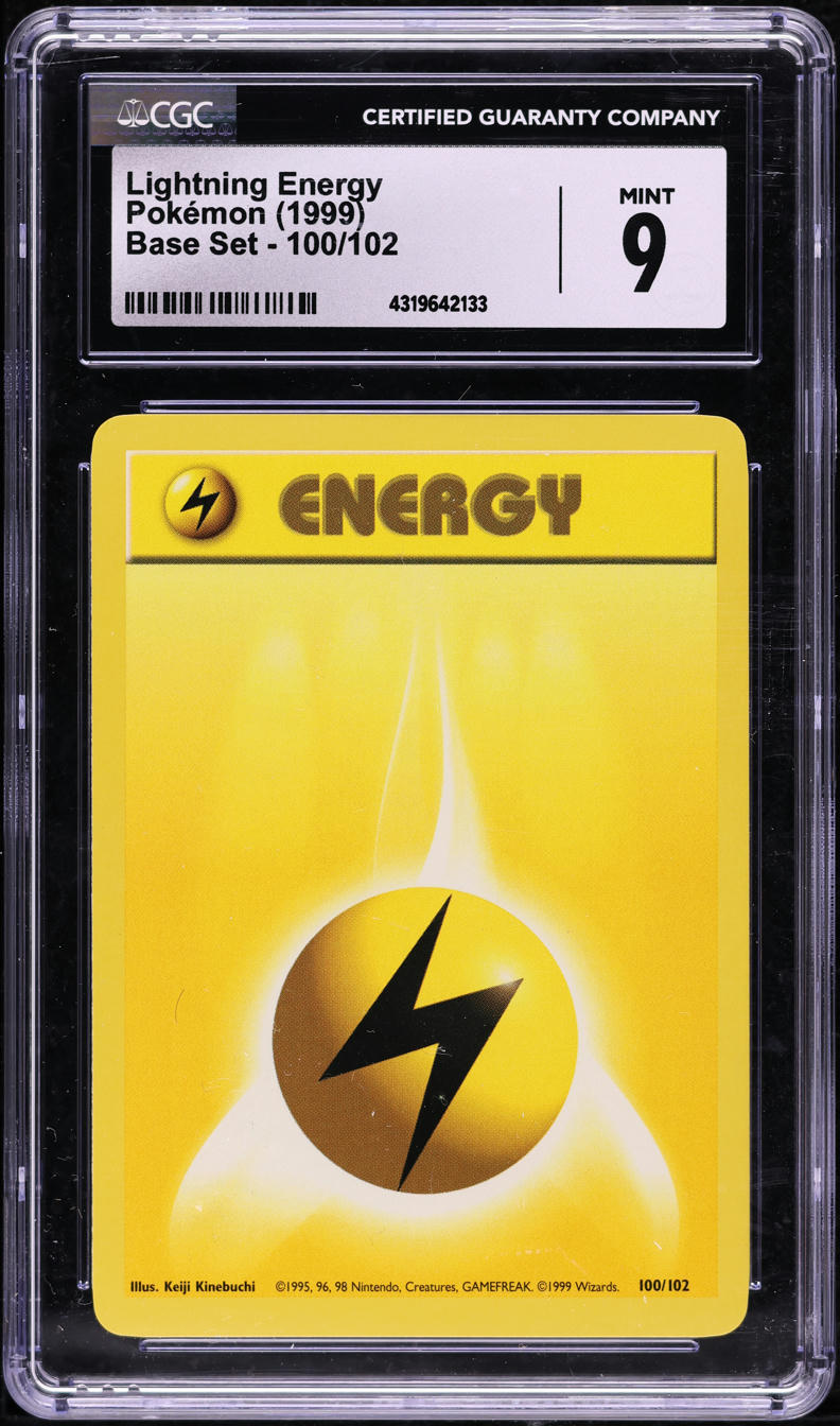 1999 POKEMON BASE SET LIGHTNING ENERGY #100 CGC 9 MINT