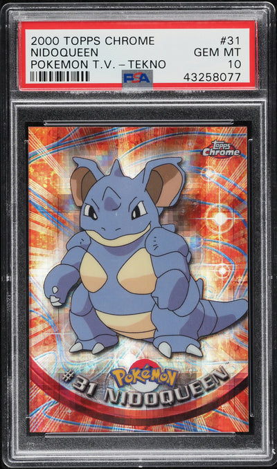 2000 TOPPS CHROME POKEMON T.V. TEKNO NIDOQUEEN #31 PSA 10 GEM MINT