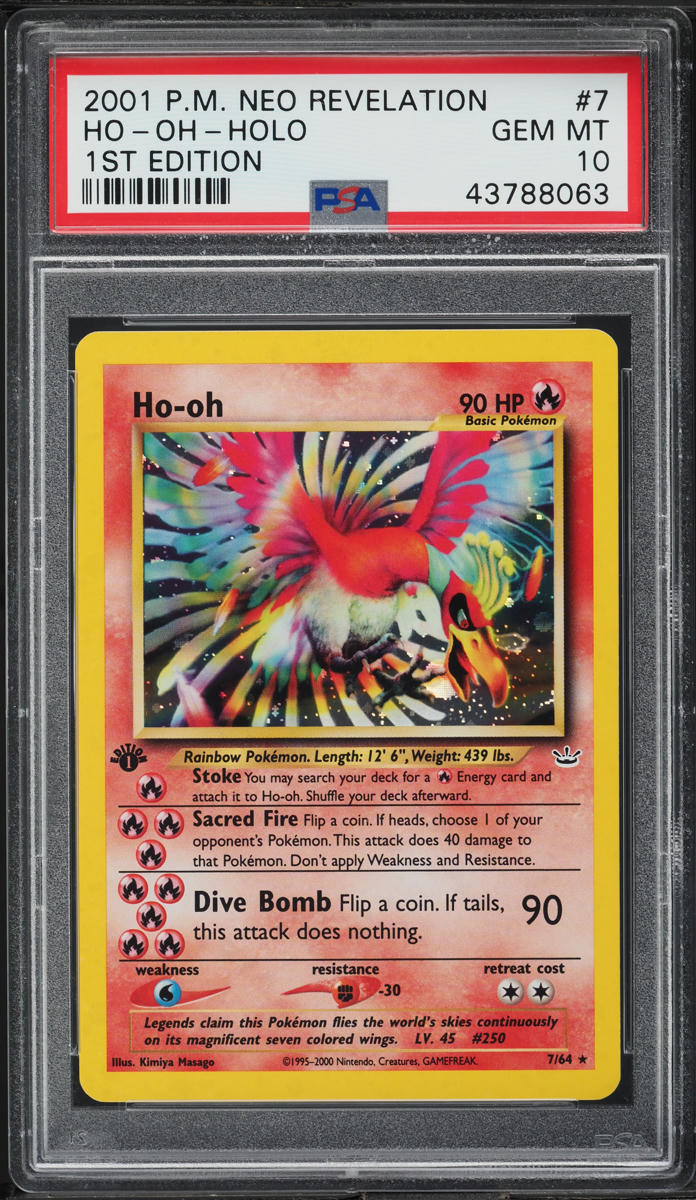 2001 POKEMON NEO REVELATION 1ST EDITION HOLO HO-OH #7 PSA 10 GEM MINT