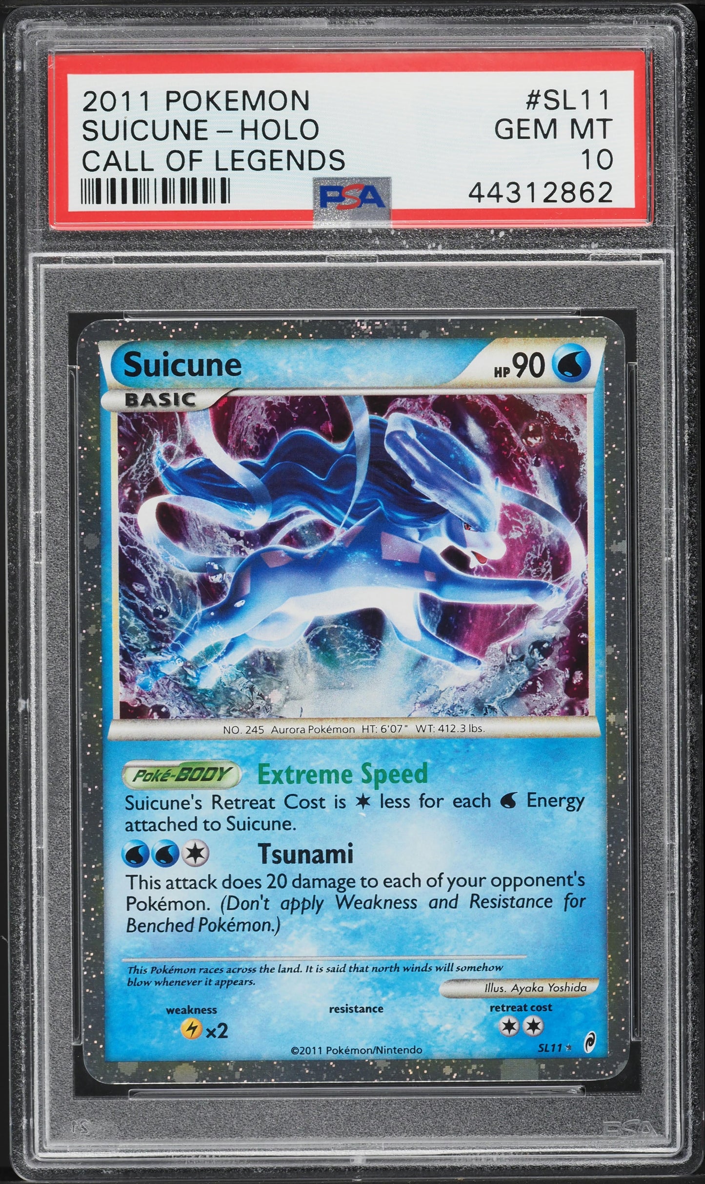 2011 POKEMON CALL OF LEGENDS HOLO SUICUNE #SL11 PSA 10 GEM MINT