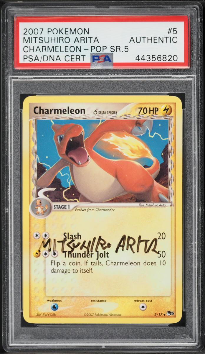 2007 POKEMON POP SERIES 5 CHARMELEON #5 ARITA AUTO PSA AUTH
