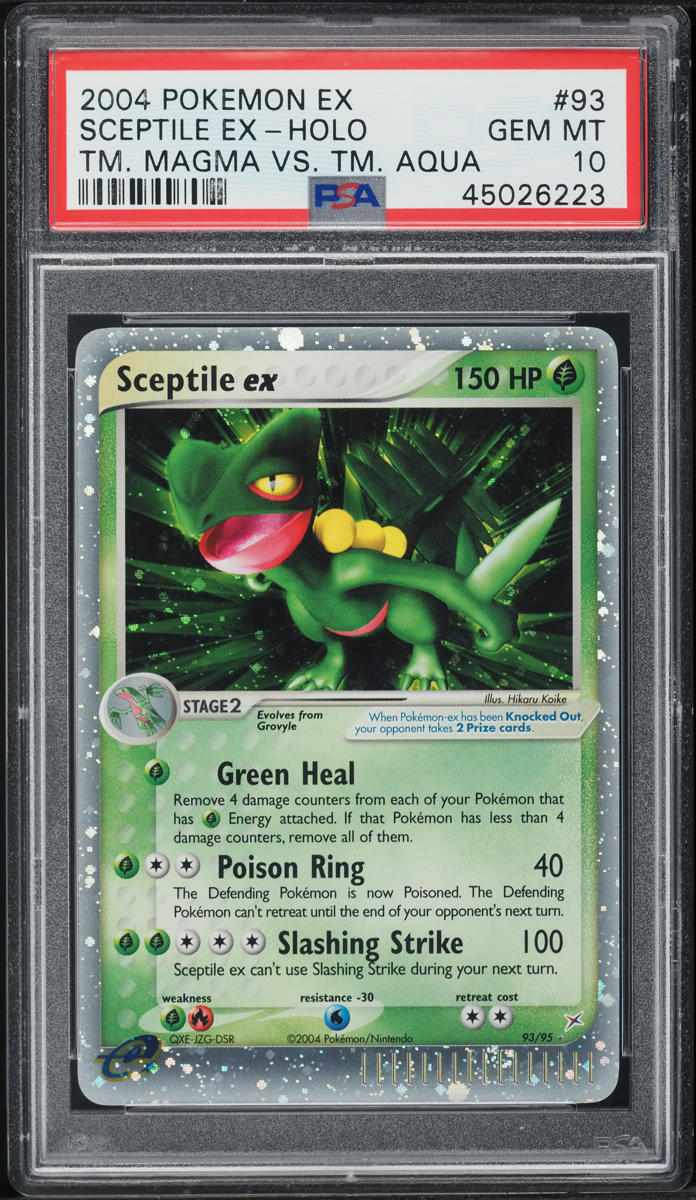 2004 POKEMON EX TEAM MAGMA VS. TEAM AQUA HOLO SCEPTILE EX #93 PSA 10