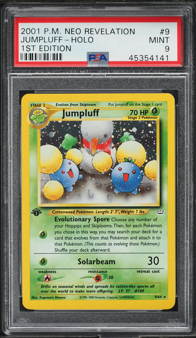 2001 POKEMON NEO REVELATION 1ST EDITION HOLO JUMPLUFF #9 PSA 9 MINT