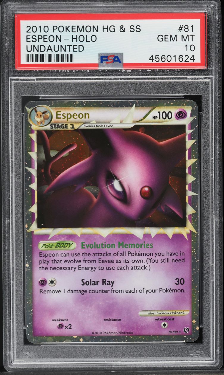 2010 POKEMON HEARTGOLD & SOULSILVER UNDAUNTED HOLO ESPEON #81 PSA 10 GEM MINT