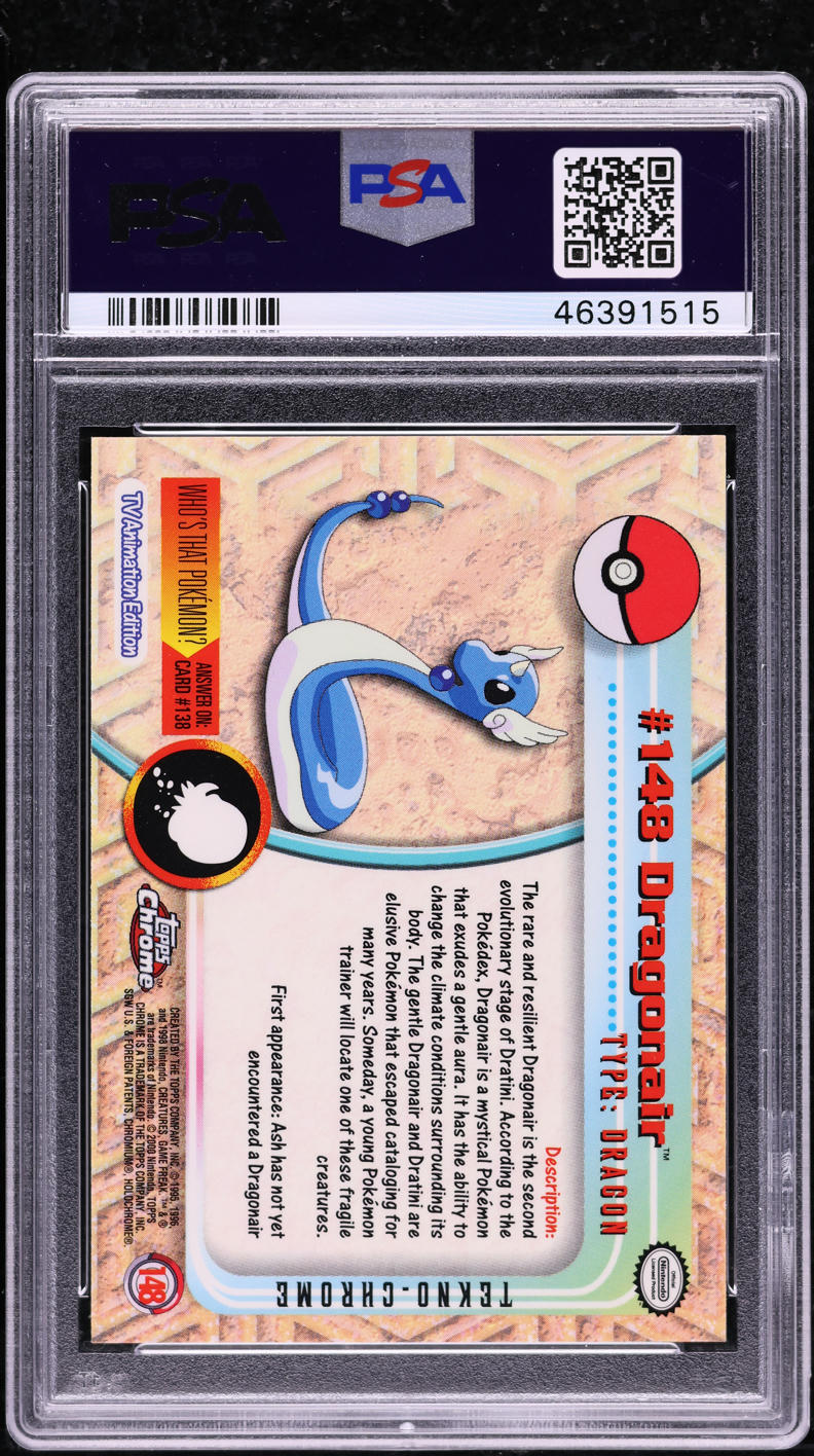 2000 TOPPS CHROME POKEMON SERIES 2 TEKNO DRAGONAIR #148 PSA 10 GEM MINT