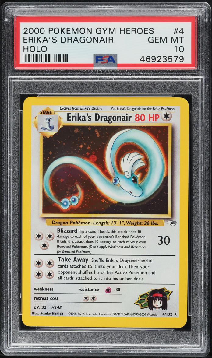 2000 POKEMON GYM HEROES HOLO ERIKA'S DRAGONAIR #4 PSA 10 GEM MINT