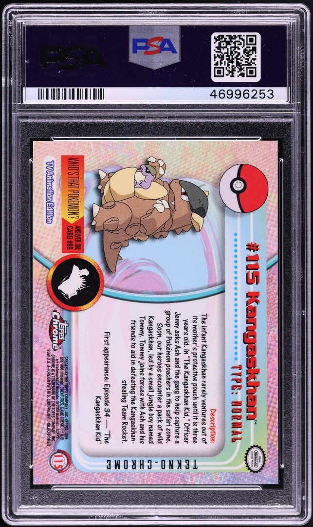 2000 TOPPS CHROME POKEMON SERIES 2 TEKNO KANGASKHAN #115 PSA 10 GEM MINT