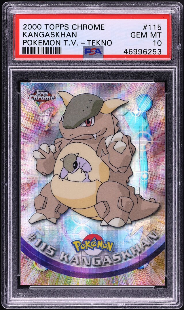 2000 TOPPS CHROME POKEMON SERIES 2 TEKNO KANGASKHAN #115 PSA 10 GEM MINT