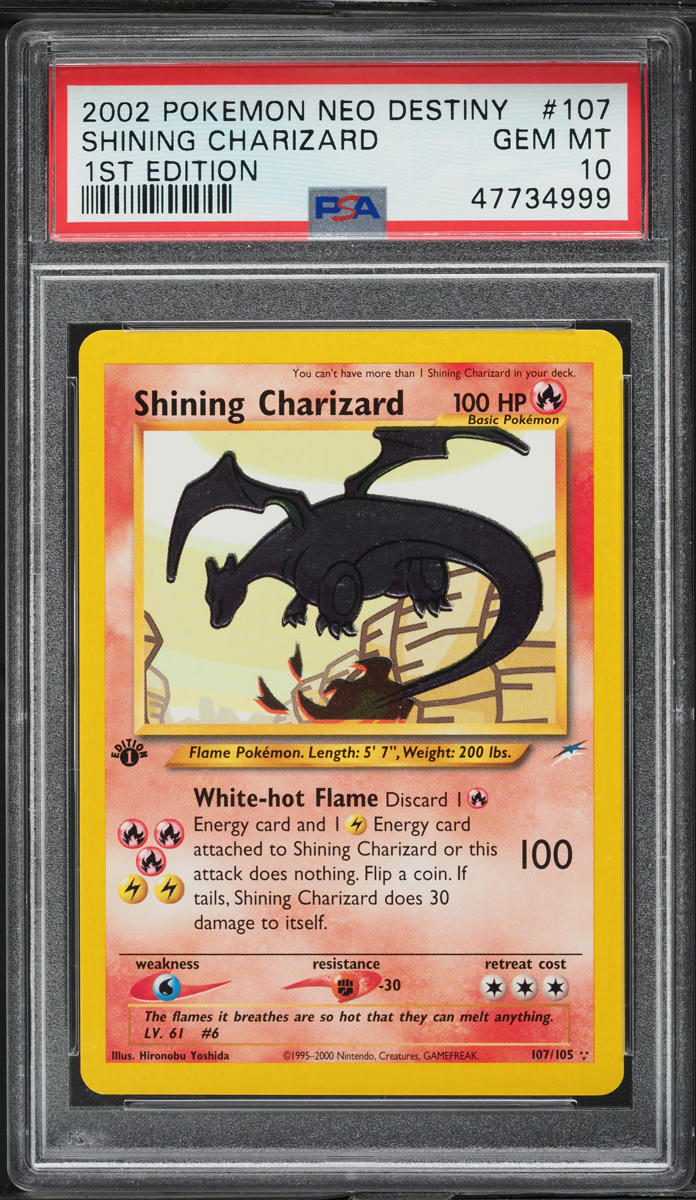 2002 POKEMON NEO DESTINY 1ST EDITION SHINING CHARIZARD #107 PSA 10 GEM MINT