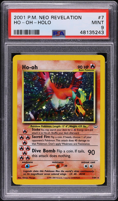 2001 POKEMON NEO REVELATION HOLO HO-OH #7 PSA 9 MINT