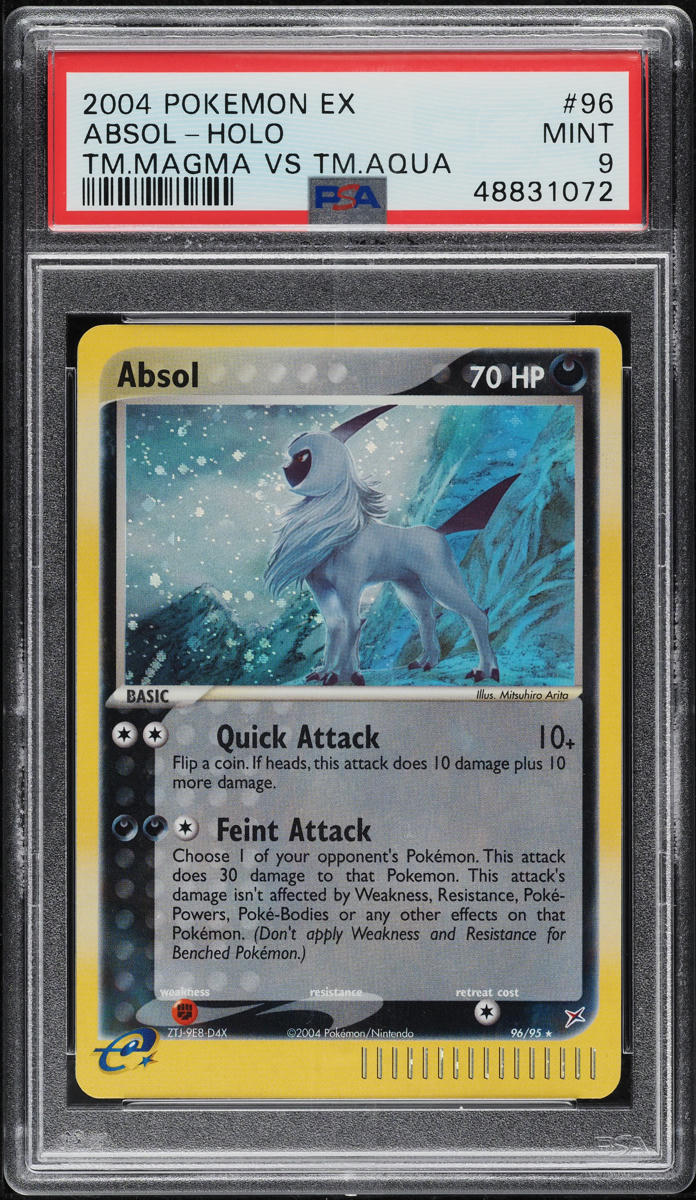 2004 POKEMON EX TEAM MAGMA VS TEAM AQUA HOLO ABSOL #96 PSA 9 MINT