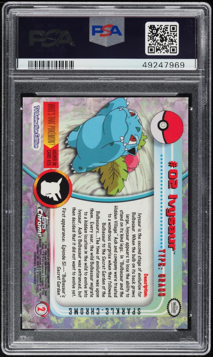 2000 POKEMON TOPPS CHROME SERIES 1 SPARKLE IVYSAUR #2 PSA 10 GEM MINT