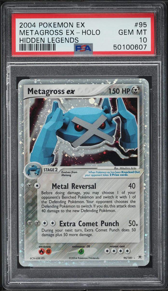 2004 POKEMON EX HIDDEN LEGENDS HOLO METAGROSS EX #95 PSA 10 GEM MINT