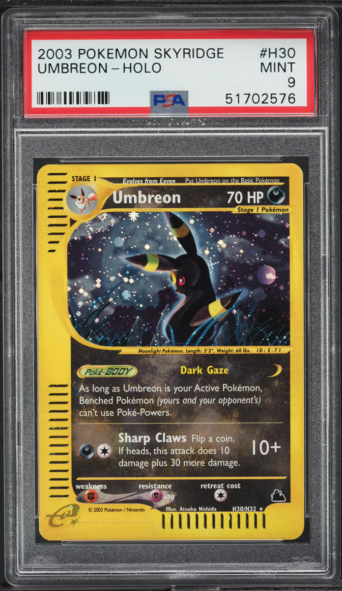 2003 POKEMON SKYRIDGE HOLO UMBREON #H30 PSA 9 MINT