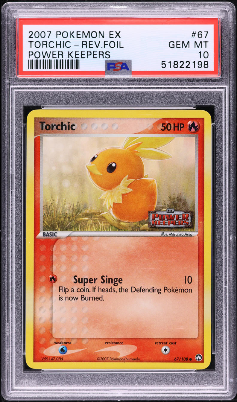 2007 POKEMON EX POWER KEEPERS REVERSE HOLO TORCHIC #67 PSA 10 GEM MINT