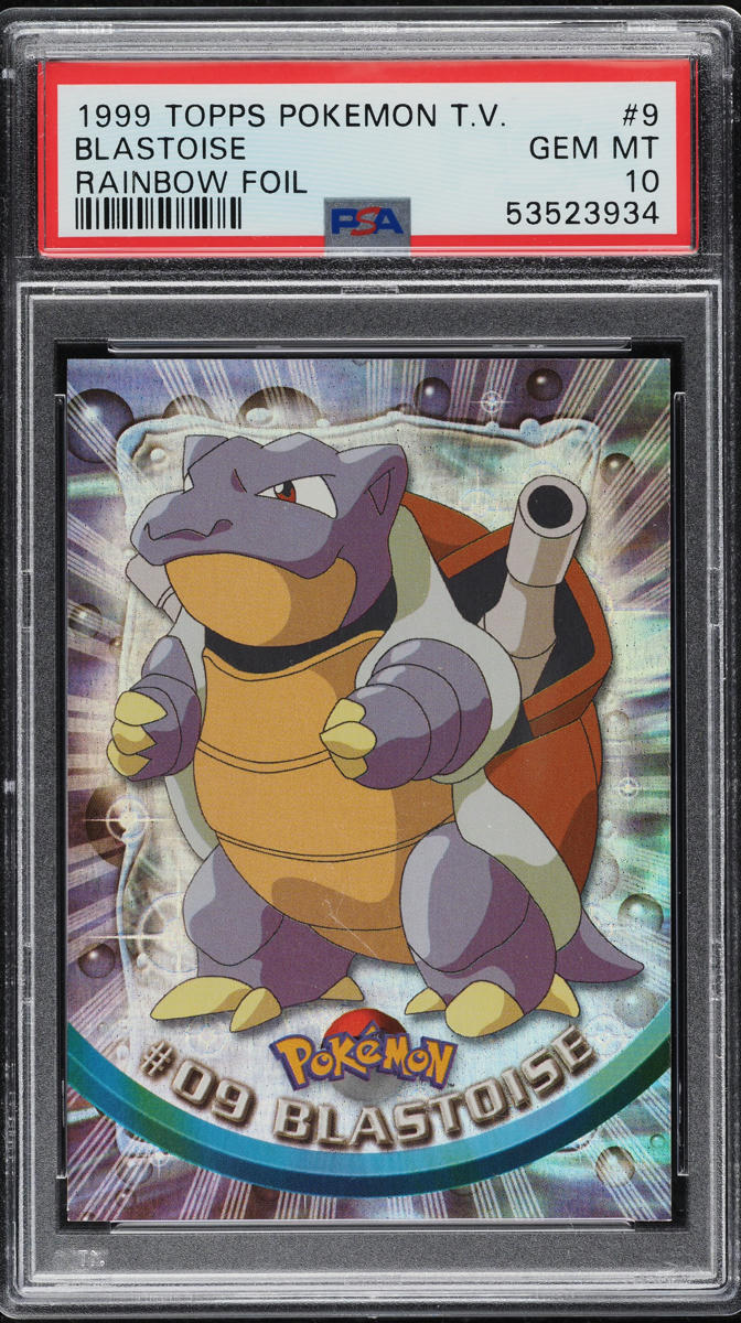 1999 TOPPS POKEMON TV RAINBOW FOIL BLASTOISE #9 PSA 10 GEM MINT