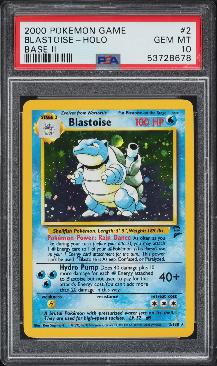 2000 POKEMON BASE SET 2 HOLO BLASTOISE #2 PSA 10 GEM MINT