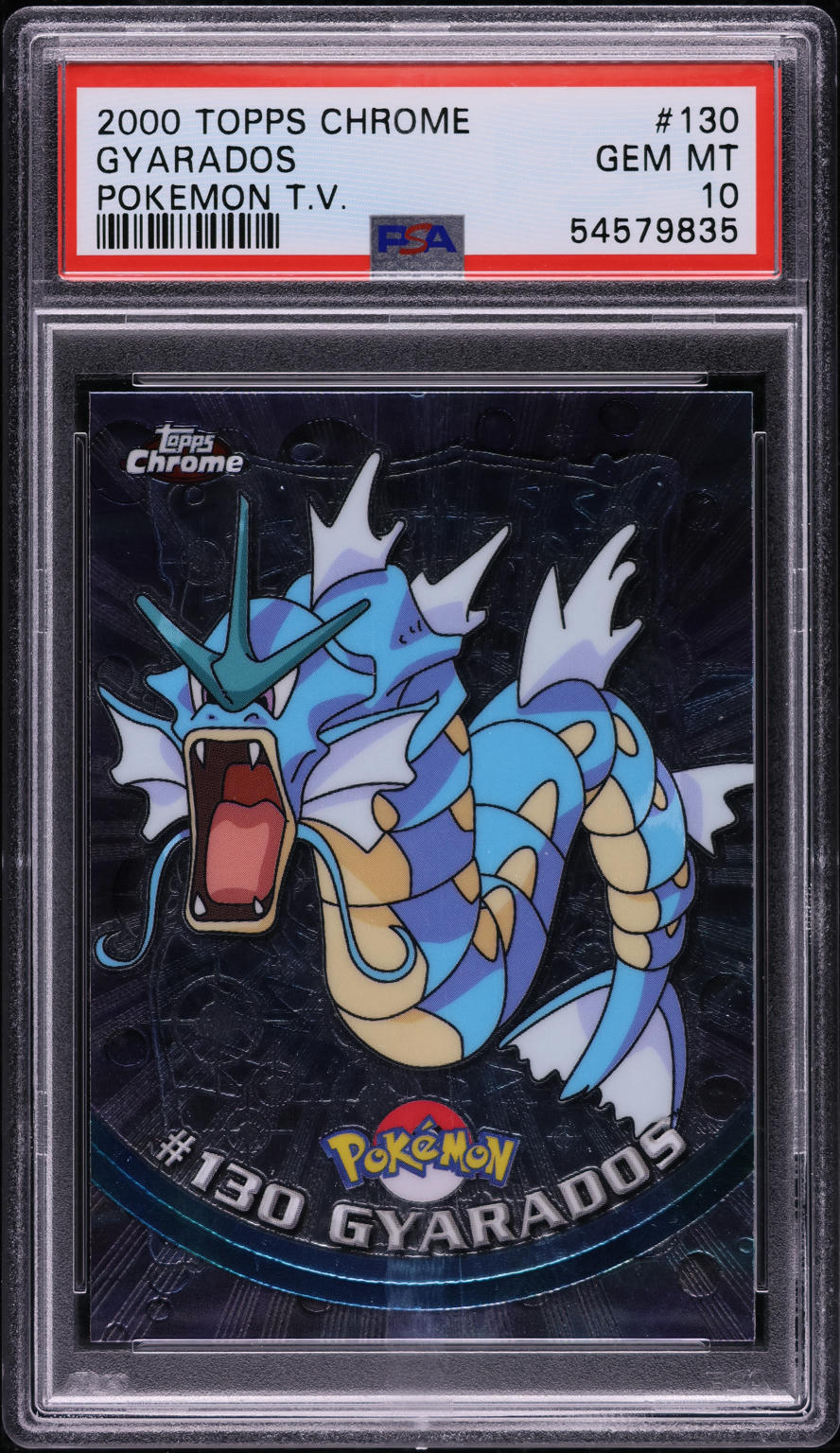 2000 TOPPS CHROME POKEMON TV ANIMATION GYARADOS #130 PSA 10 GEM MINT