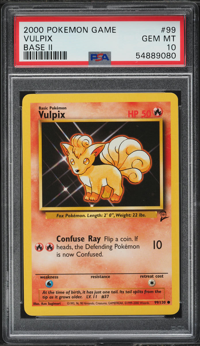 2000 POKEMON BASE SET 2 VULPIX #99 PSA 10 GEM MINT – lowpopping
