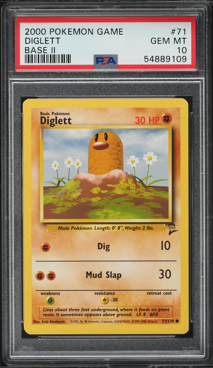 2000 POKEMON BASE SET 2 DIGLETT #71 PSA 10 GEM MINT – Lowpopping