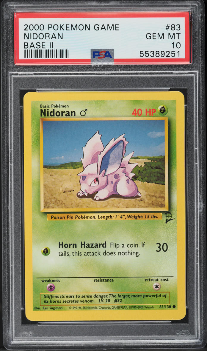 2000 POKEMON BASE SET 2 NIDORAN #83 PSA 10 GEM MINT