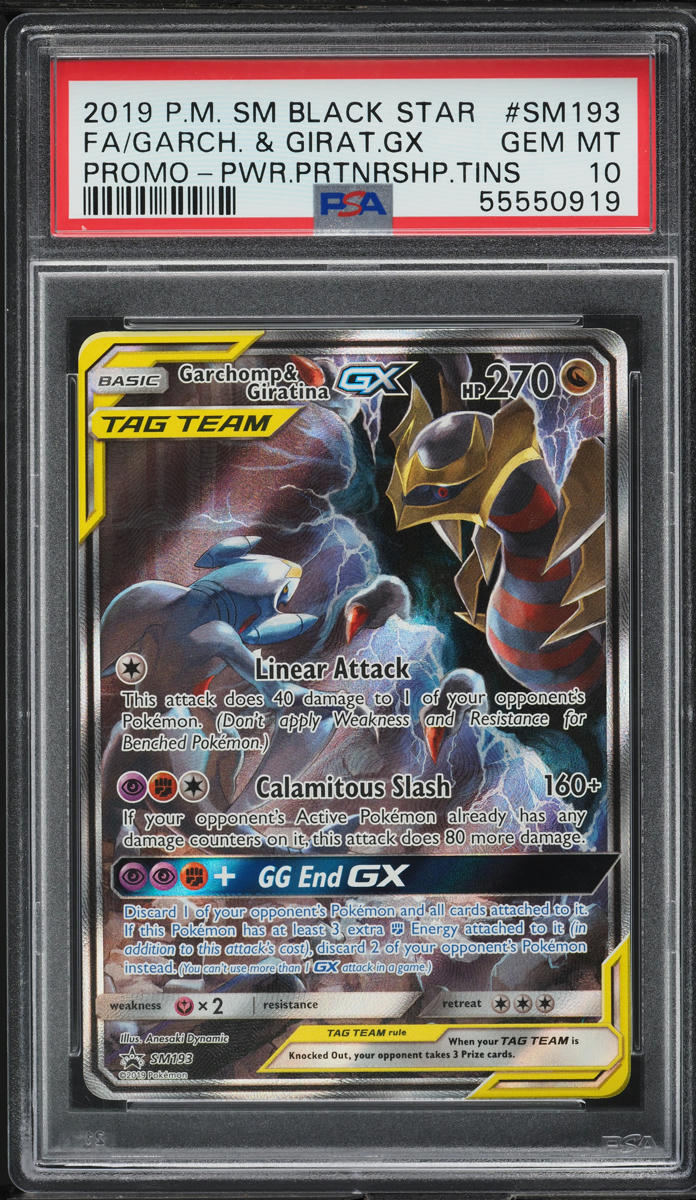 2019 POKEMON SM BLACK STAR PROMO GARCHOMP & GIRATINA GX #193 PSA 10 GEM MINT