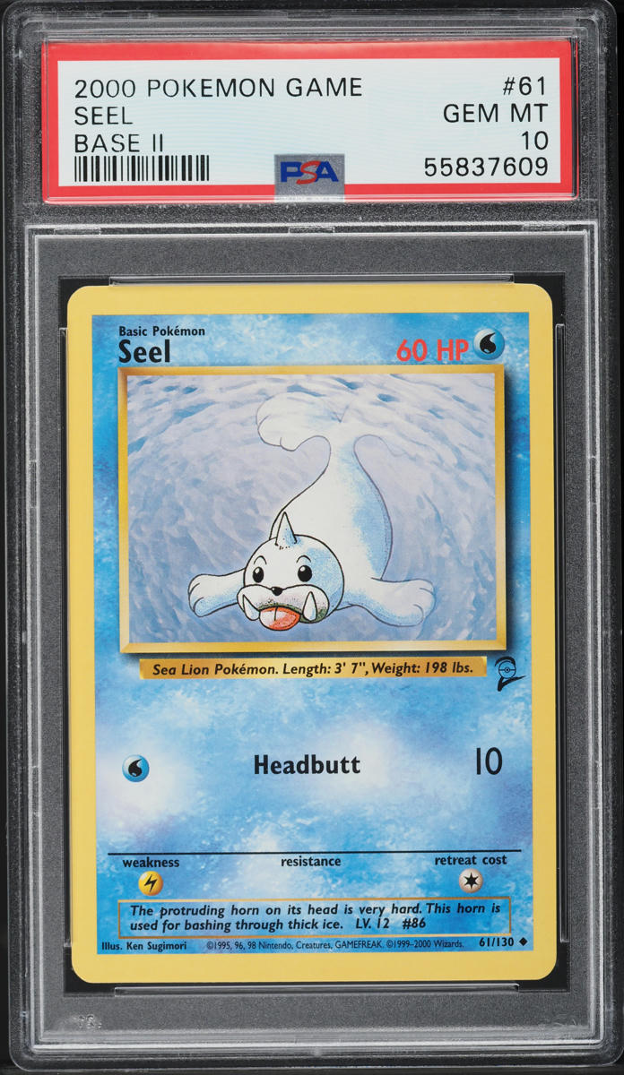 2000 POKEMON BASE SET 2 SEEL 61 PSA 10 GEM MINT lowpopping