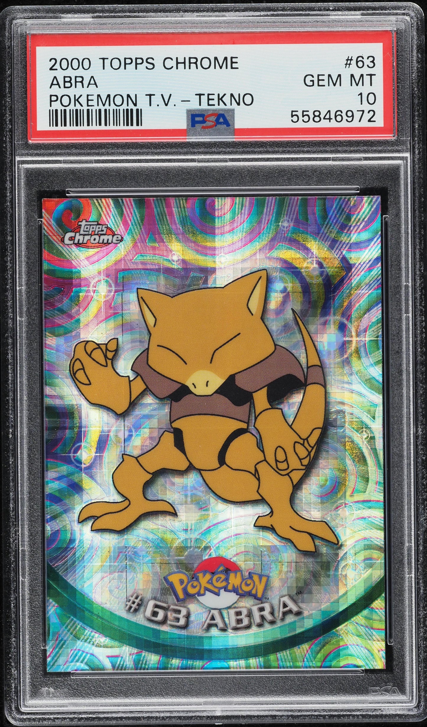2000 TOPPS CHROME POKEMON SERIES 1 TEKNO ABRA #63 PSA 10 GEM MINT