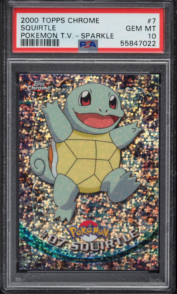2000 TOPPS CHROME POKEMON SERIES 1 SPARKLE SQUIRTLE #7 PSA 10 GEM MINT