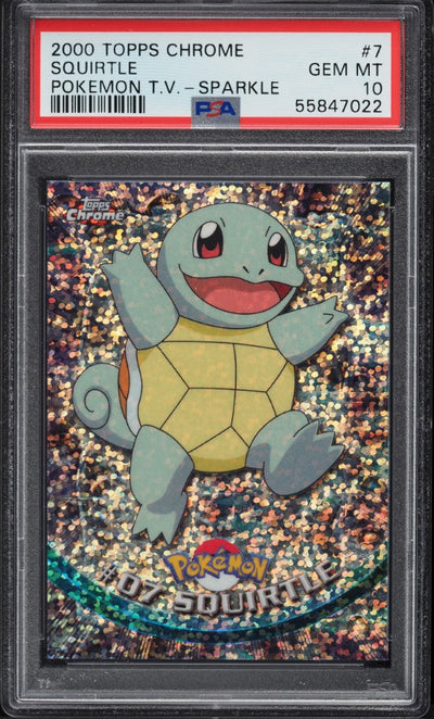 2000 TOPPS CHROME POKEMON SERIES 1 SPARKLE SQUIRTLE #7 PSA 10 GEM MINT