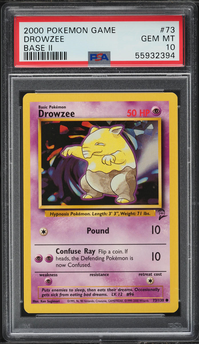 2000 POKEMON BASE SET 2 DROWZEE #73 PSA 10 GEM MINT