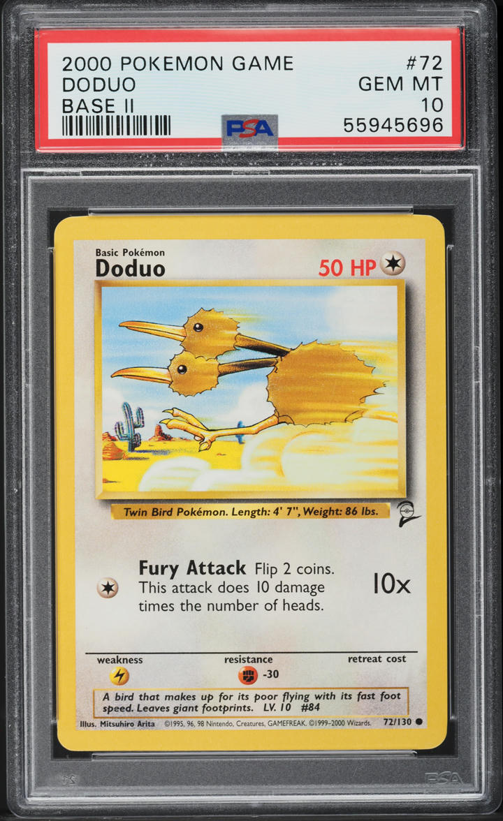 2000 POKEMON BASE SET 2 DODUO #72 PSA 10 GEM MINT