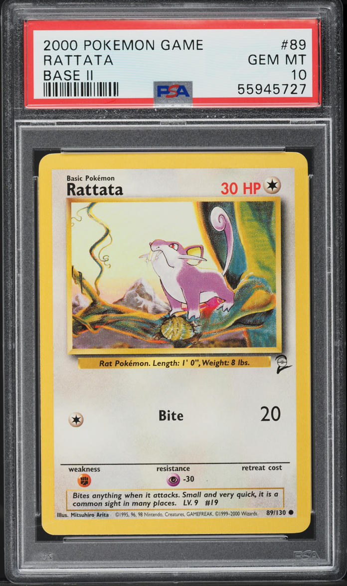 2000 POKEMON BASE SET 2 RATTATA #89 PSA 10 GEM MINT