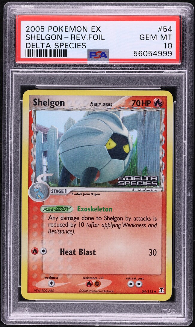 2005 POKEMON EX DELTA SPECIES REVERSE HOLO SHELGON #54 PSA 10 GEM MINT