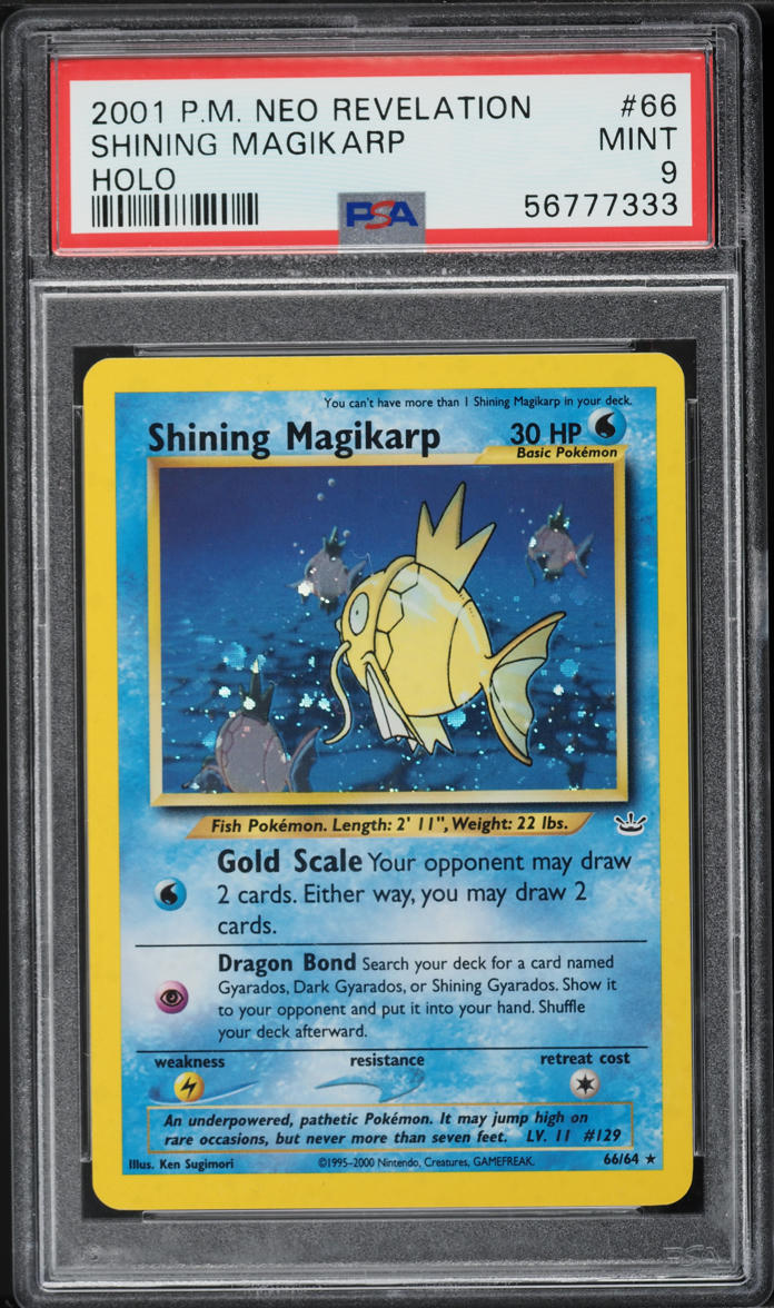 2001 POKEMON NEO REVELATION HOLO SHINING MAGIKARP #66 PSA 9 MINT