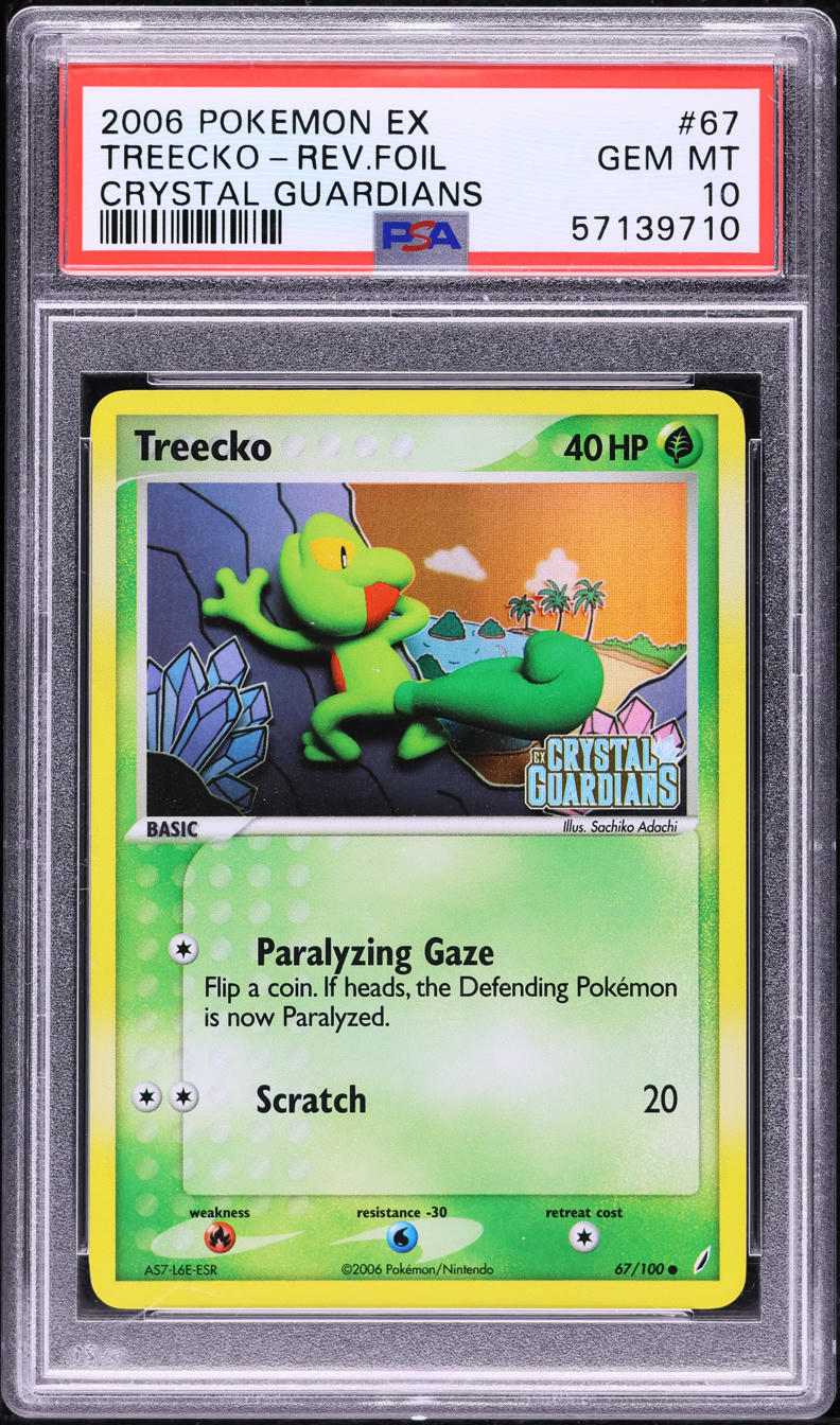 2006 POKEMON EX CRYSTAL GUARDIANS REVERSE HOLO TREECKO #67 PSA 10 GEM MINT
