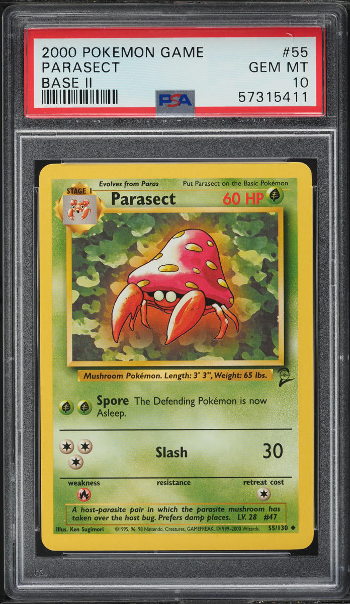 2000 POKEMON BASE SET 2 PARASECT 55 PSA 10 GEM MINT lowpopping