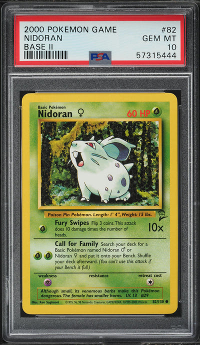 2000 POKEMON BASE SET 2 NIDORAN #82 PSA 10 GEM MINT