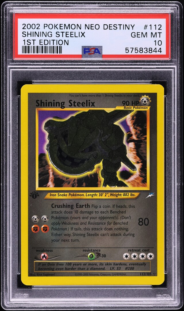 2002 POKEMON NEO DESTINY 1ST EDITION SHINING STEELIX #112 PSA 10 GEM MINT
