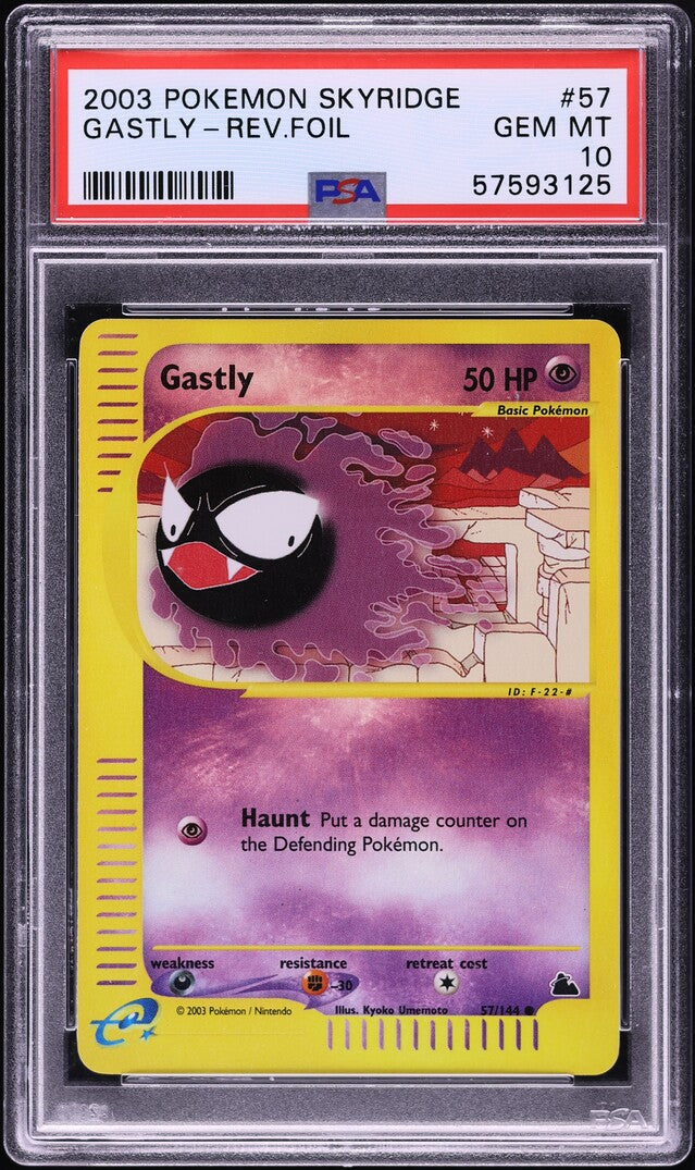 2003 POKEMON SKYRIDGE REVERSE HOLO GASTLY #57 PSA 10 GEM MINT
