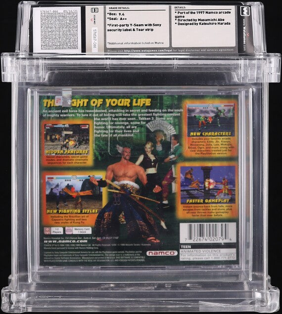 1998 TEKKEN 3 PLAYSTATION 1 PS1 WATA 9.4 A++ SEALED